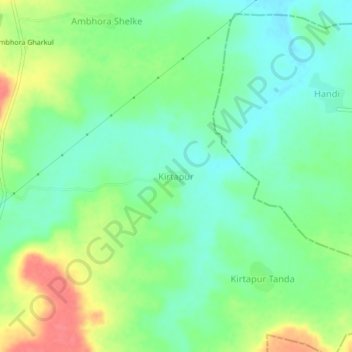 Topografische Karte Kirtapur, Höhe, Relief