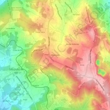 Topografische Karte Albarrada, Höhe, Relief
