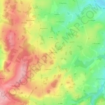 Topografische Karte Le Montély, Höhe, Relief
