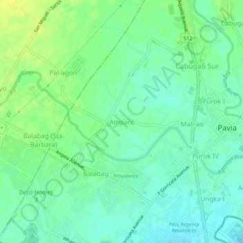 Topografische Karte Amparo, Höhe, Relief