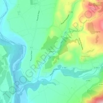 Topografische Karte Valauris, Höhe, Relief