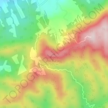 Topografische Karte Morro do Barão, Höhe, Relief