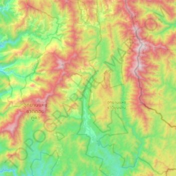 Topografische Karte บ่อเกลือ, Höhe, Relief