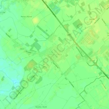 Topografische Karte Villotta / Vilote, Höhe, Relief