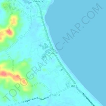 Topografische Karte Rosario, Höhe, Relief