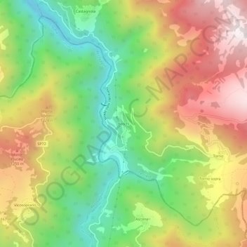 Topografische Karte Boschi, Höhe, Relief