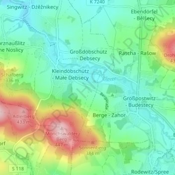 Topografische Karte Lehn, Höhe, Relief