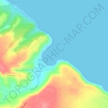 Topografische Karte Moloaʻa Bay, Höhe, Relief