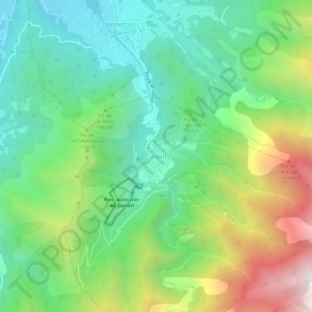 Topografische Karte Casteil, Höhe, Relief