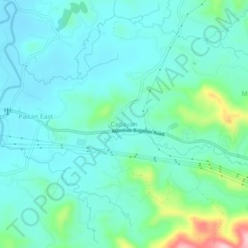 Topografische Karte Caoayan, Höhe, Relief