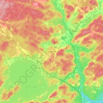 Topografische Karte Onaping, Höhe, Relief