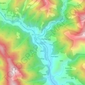 Topografische Karte Barot, Höhe, Relief