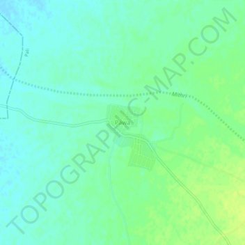 Topografische Karte Pawa, Höhe, Relief