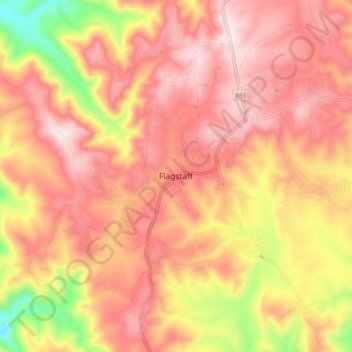 Topografische Karte Flagstaff, Höhe, Relief