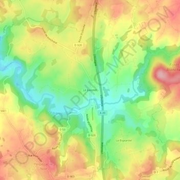 Topografische Karte Le Bariolet, Höhe, Relief