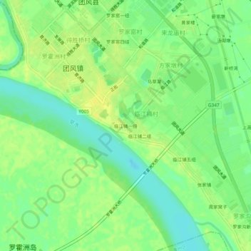 Topografische Karte 临江铺一组, Höhe, Relief
