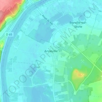 Topografische Karte Anneville, Höhe, Relief