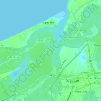 Topografische Karte Lomboy, Höhe, Relief