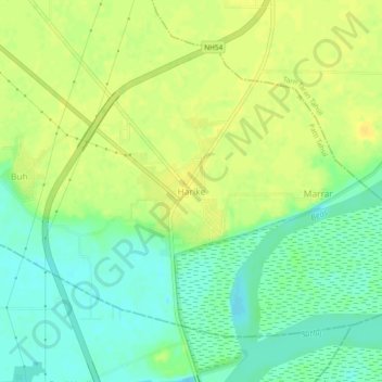 Topografische Karte Harike, Höhe, Relief