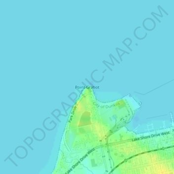 Topografische Karte Point Gratiot, Höhe, Relief