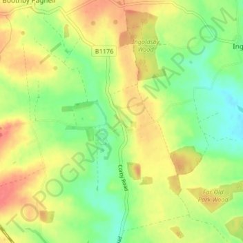 Topografische Karte Bitchfield, Höhe, Relief