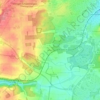Topografische Karte Zollhaus, Höhe, Relief