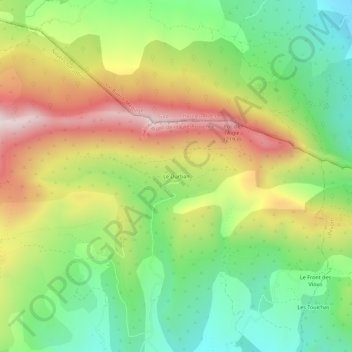 Topografische Karte Le Durban, Höhe, Relief