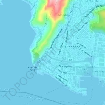 Topografische Karte Banicain, Höhe, Relief