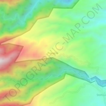 Topografische Karte Penacio, Höhe, Relief