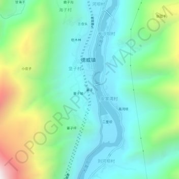 Topografische Karte 寨子, Höhe, Relief