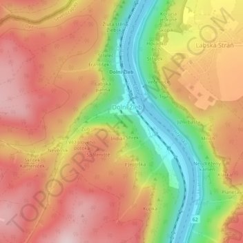 Topografische Karte Bierstein, Höhe, Relief