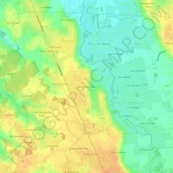 Topografische Karte Grand Montatin, Höhe, Relief