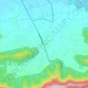 Topografische Karte Wadki, Höhe, Relief