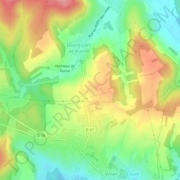 Topografische Karte L'Homme Mort, Höhe, Relief