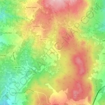 Topografische Karte Leirós, Höhe, Relief