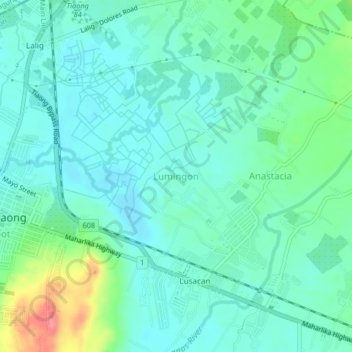 Topografische Karte Lumingon, Höhe, Relief