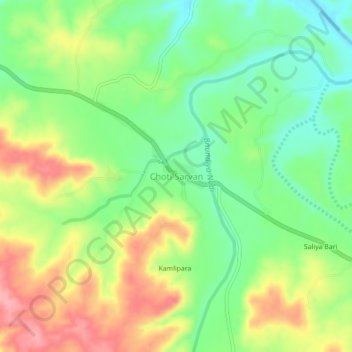 Topografische Karte Choti Sarvan, Höhe, Relief