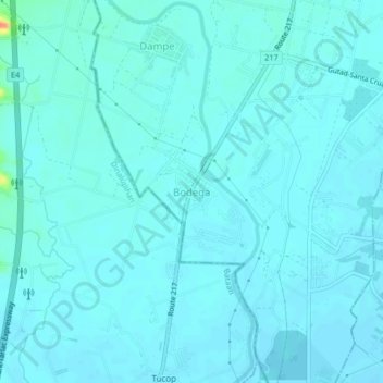 Topografische Karte Bodega, Höhe, Relief