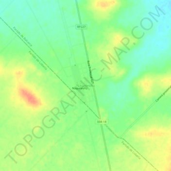 Topografische Karte Napaleofú, Höhe, Relief