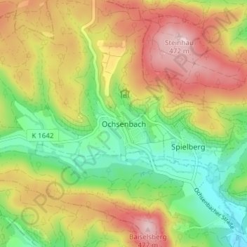 Topografische Karte Ochsenbach, Höhe, Relief
