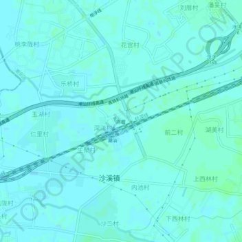 Topografische Karte 陈厝, Höhe, Relief