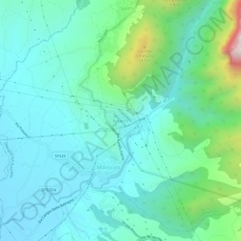 Topografische Karte Ariano, Höhe, Relief
