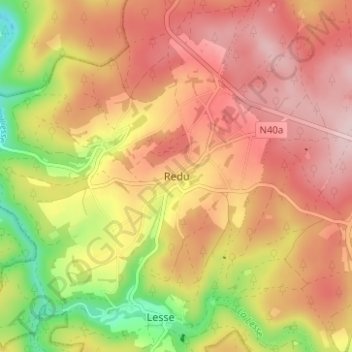 Topografische Karte Redu, Höhe, Relief