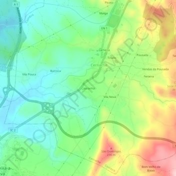 Topografische Karte Casconha, Höhe, Relief