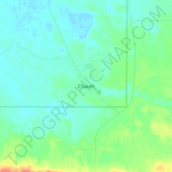 Topografische Karte Chateh, Höhe, Relief