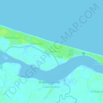 Topografische Karte Villa Leonora, Höhe, Relief