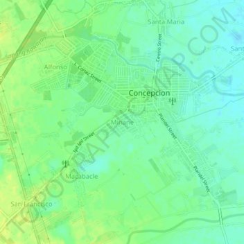 Topografische Karte Minane, Höhe, Relief