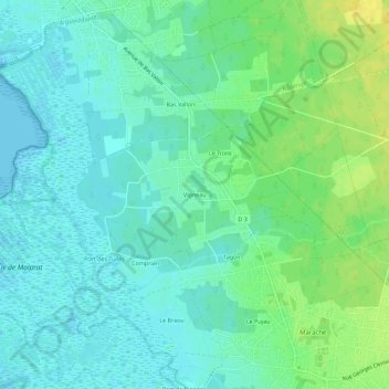 Topografische Karte Vigneau, Höhe, Relief