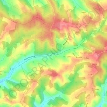 Topografische Karte Lorette, Höhe, Relief