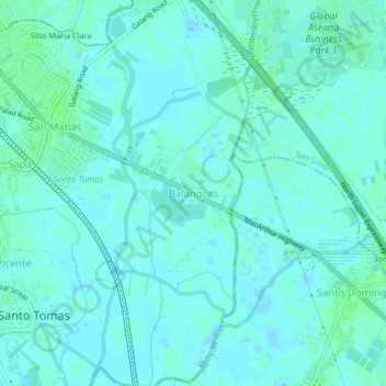 Topografische Karte Balangcas, Höhe, Relief
